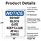 Signmission Do Not Block Gate Keep Clear At, 18 in W x Rectangle, Aluminum OS-2PACK-NS-A-1824-V-11081 - alternate 5